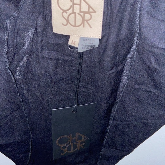 Chaser Black Ruffled Top with Smocking, size M, NWT - Picture 7 of 9